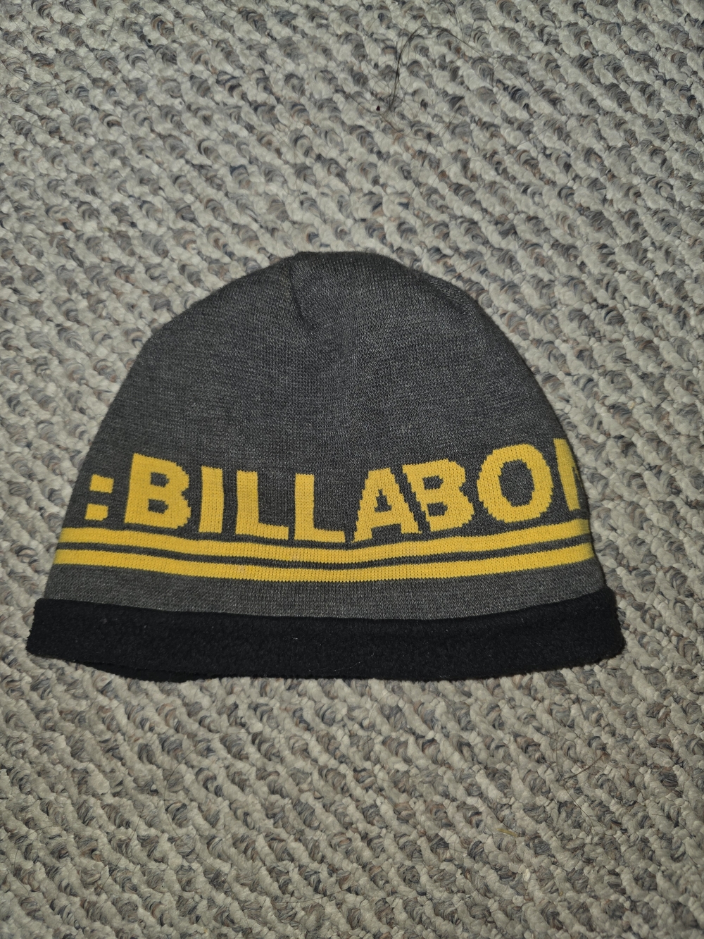 Billabong Gray, Yellow & Black Logo Knit Hat